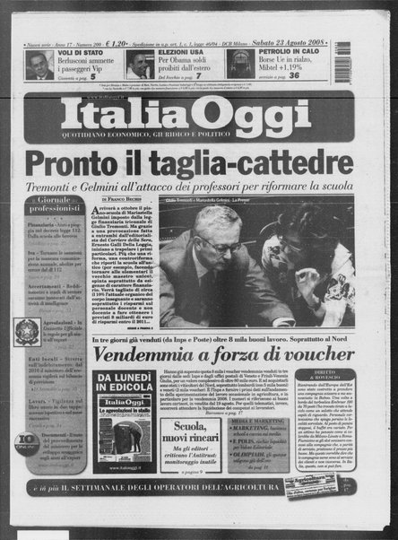 Italia oggi : quotidiano di economia finanza e politica